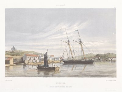Warship Anchorage in the Harbor of Curaçao by jonkheer Jacob Eduard van Heemskerck