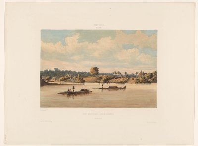 Post Gelderland and Joden Savannah (river side) (title on object) by jonkheer Jacob Eduard van Heemskerck