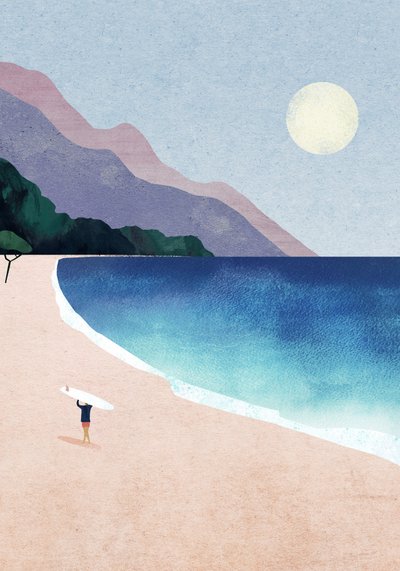 Peaceful Surfer Beach by longwayhome