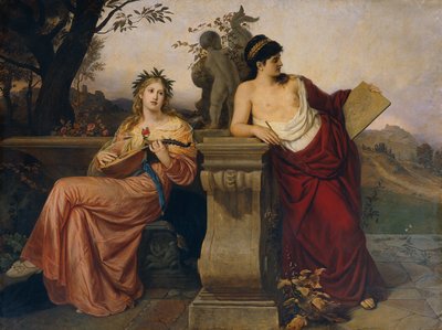 Allegory of Music and Painting by ludwig Mayer