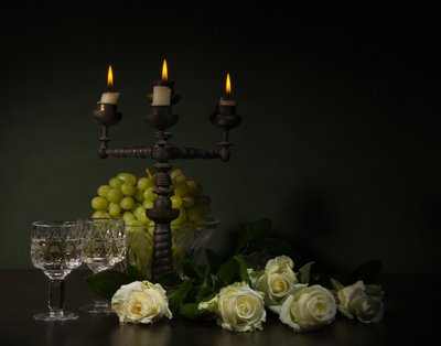 Elegant Candlelight Still Life by magnola