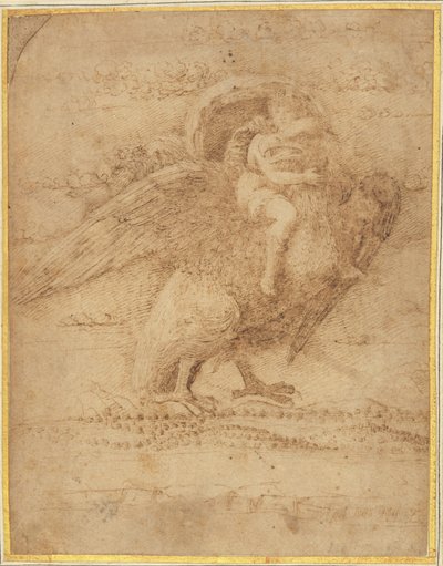 Jupiter and Ganymede Above an Extensive Landscape by or Andrea Mantegna Giovanni Bellini
