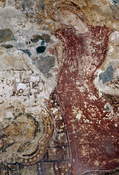 Fresco in Byzantine church of Agios Georgios, Vathi, Crete, Greece by Theodore Charles Ange Coquelin