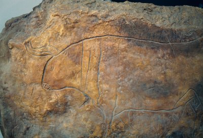 Graffito depicting bull. Ancient Greek civilization, Magna Graecia by Theodore Charles Ange Coquelin