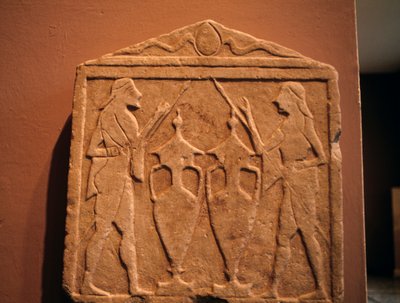 Relief depicting Kastor and Polydeukes, from Sparta, Greece, Greek civilization by Unbekannt Unbekannt