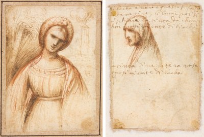 Lady in a Landscape; Bust-Length Profile of an Old Woman by possibly by Dosso Dossi