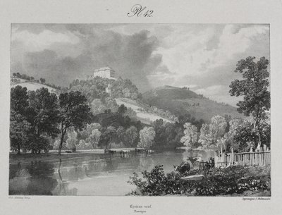 Picturesque and Romantic Voyages in Old France. Auvergne: Château Neuf by probably by Antoine Louis Barye