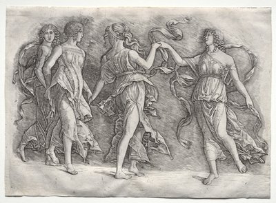 Four Dancing Muses by probably by the so called Premier Engraver