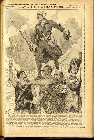 Agenda Buvard du Bon Marche 1917 - Illustration of Job (Jacques Marie Gaston Onfray de Breville): We