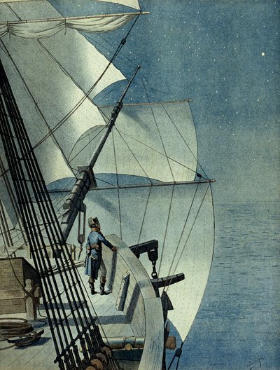 Campaign (Expedition) of Egypt (1798-1801): return from Alexandria to Egypt aboard the fregate 