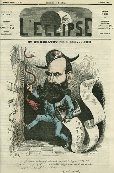 Cartoon by Emile Keratry, French Politician by pseudonym for Onfray de Breville Jacques Job