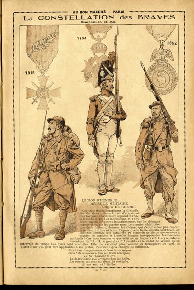 Diary of Bon Marche 1917 - Illustration of Job by pseudonym for Onfray de Breville Jacques Job