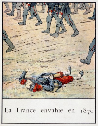 France invaded in 1870 (a soldier dead on the battlefield) - in Petite histoire de France by Jacques Bainville, ed. Mane by pseudonym for Onfray de Breville Jacques Job