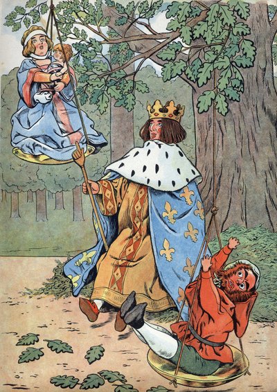 History of France. Scene of the life of Saint Louis in toys: King Louis IX known as Saint Louis rendering justice at the foot of an oak - In 