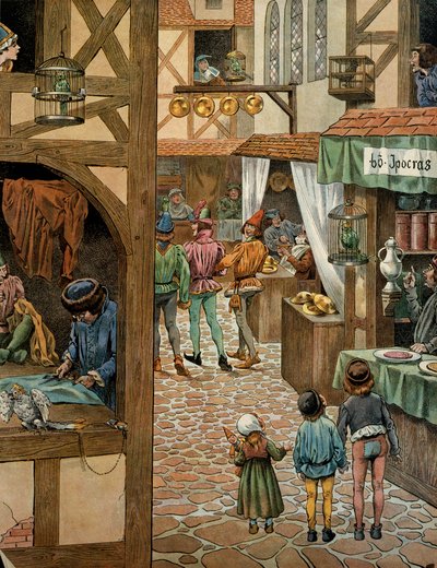 History of France in the Middle Ages: Rue de Paris after King Louis XI signed the trade of Peronne with Charles Le Temeraire. Parisians had bought parrots from which they had learned to say Peronne to make fun of by pseudonym for Onfray de Breville Jacques Job