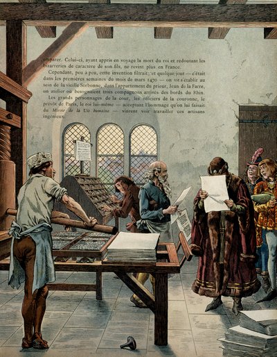 King Louis XI Encourages the Growth of the Printing Industry by pseudonym for Onfray de Breville Jacques Job