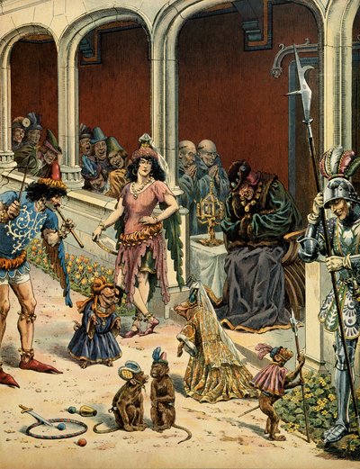 History of France in the Middle Ages: The King of France Louis XI called the Prudent aging in his castle of Plessis-les-Tours in the company of bohemians who came to entertain him by pseudonym for Onfray de Breville Jacques Job