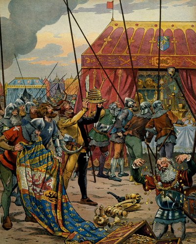 History of France in the Middle Ages: The Swiss seize the wealth of Charles the Temeraire, Duke of Burgundy after the disaster of the Battle of Grandson by pseudonym for Onfray de Breville Jacques Job