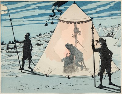 Illustration from the Book Le Bon Roy Henri, Illustrated by Jacques Marie Gaston Onfray de Breville dit JOB: Henri IV After His Victory at the Battle of Arques by pseudonym for Onfray de Breville Jacques Job