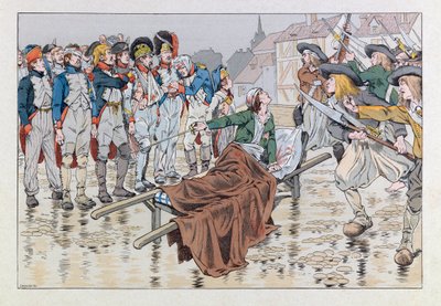 Illustration from the Book Les Epees de France: The Marquis de Bonchamps Mortally Wounds After the Battle of Cholet in 1793 Saves Republican Prisoners from the Hands of the Chouans by pseudonym for Onfray de Breville Jacques Job