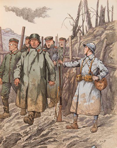 Blueberry (young recruit supervising German prisoners during the First World War) by pseudonym for Onfray de Breville Jacques Job