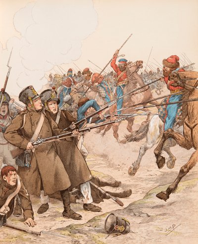 French military during the Napoleon campaigns nicknamed Marie Louise in 1815 fighting the Cossacks by pseudonym for Onfray de Breville Jacques Job