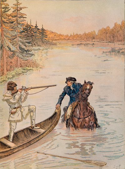 Georges Washington plays the hunting guard on his lands by pseudonym for Onfray de Breville Jacques Job