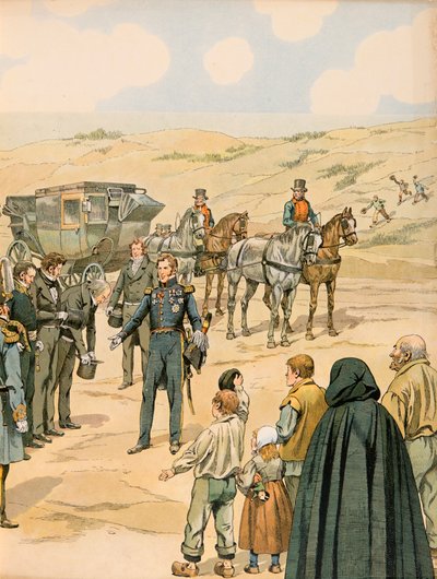 Leopold I Welcomed in La Panne by Belgian Authorities (July 17) by pseudonym for Onfray de Breville Jacques Job