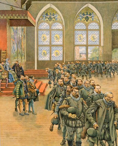 History of Belgium: The Gueux Present Their Respectful Remonstrances to Marguerite de Parma in 1566 by pseudonym for Onfray de Breville Jacques Job