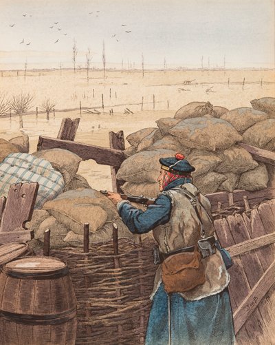 Le Fusilier Marin (Marine Rifle in a Trench During the First World War) by pseudonym for Onfray de Breville Jacques Job