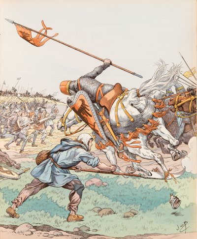 Le reaper de Bouvines (peasant participating in the Battle of Bouvines in 1214) by pseudonym for Onfray de Breville Jacques Job