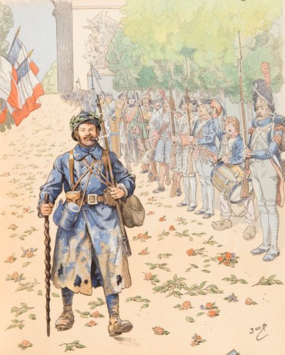 Le Triumphe du Poilu (Allegory of the French Military Paying Homage to the Hairy) by pseudonym for Onfray de Breville Jacques Job