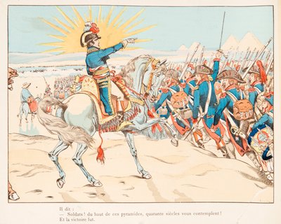 Napoleon Bonaparte at the Battle of the Pyramids in 1798 by pseudonym for Onfray de Breville Jacques Job