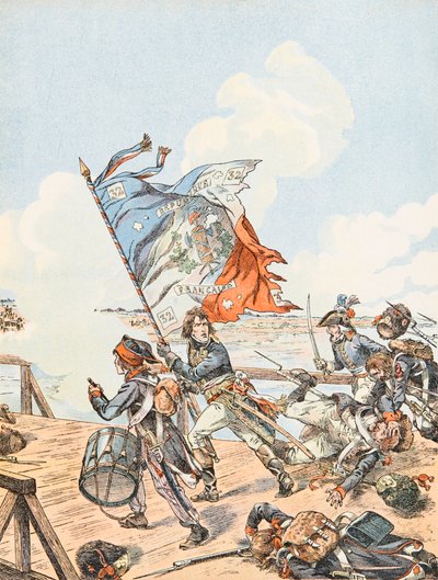 Napoleon Bonaparte at the Bridge of Arcole in 1796 by pseudonym for Onfray de Breville Jacques Job