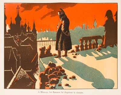 Napoleon Bonaparte Before Moscow in Flames by pseudonym for Onfray de Breville Jacques Job