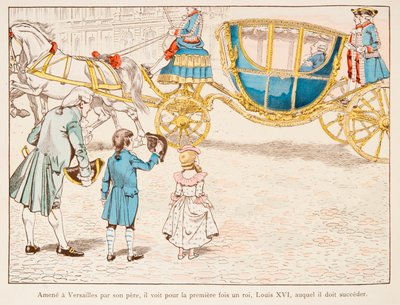 Napoleon Bonaparte brought to Versailles by his father sees King Louis XVI in Carossus for the first time in 1770 by pseudonym for Onfray de Breville Jacques Job
