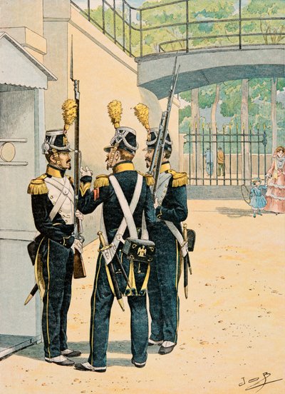 Outfit of French Troops: Voltigeurs de la Garde Imperiale by pseudonym for Onfray de Breville Jacques Job