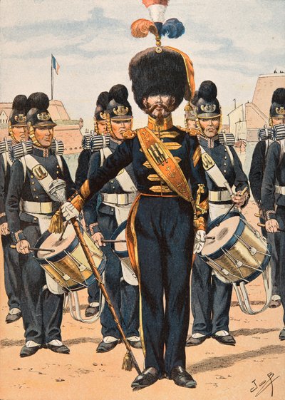 Outfit of French Troops at All Times: Drum Major of Fleet Crews (1837) by pseudonym for Onfray de Breville Jacques Job