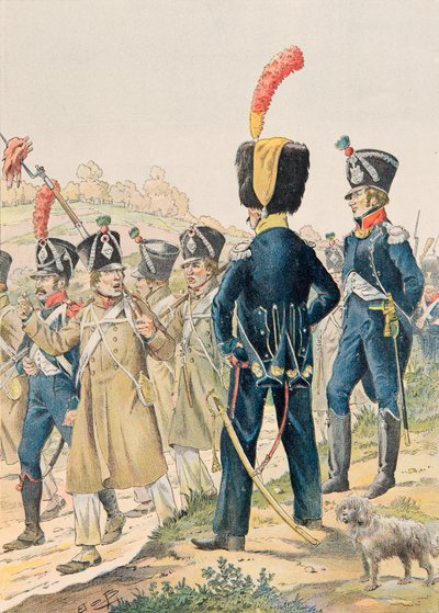 Outfit of French Troops at All Times: Officers of Voltigeurs and Light Infantry Hunters Under the First Empire by pseudonym for Onfray de Breville Jacques Job