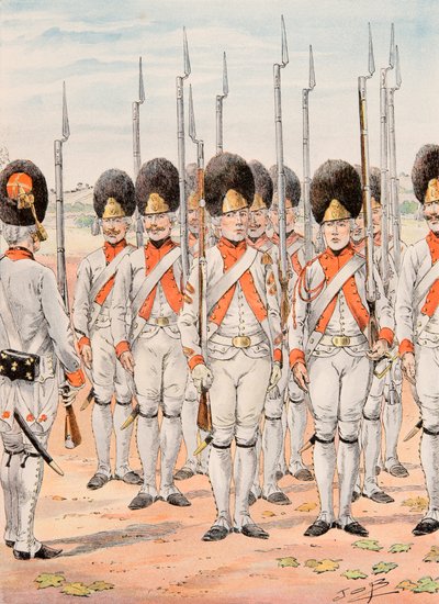 Outfit of French Troops: Grenadiers of the Regiment of Orleans by pseudonym for Onfray de Breville Jacques Job