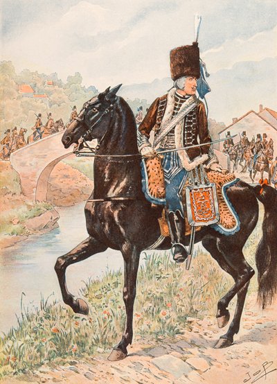 Outfit of the French Troops at All Times: Colonel of the Hussars of Chamborant by pseudonym for Onfray de Breville Jacques Job