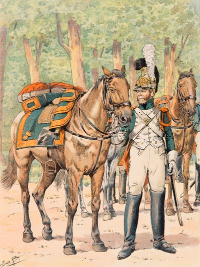 Outfit of the French Troops at All Times: Dragons de France (1814-1815) by pseudonym for Onfray de Breville Jacques Job