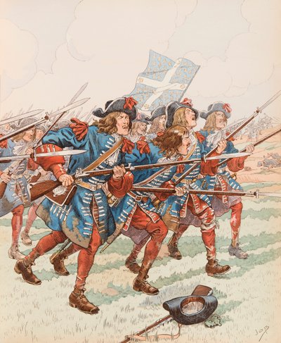 The First Bayonet (Military Charge in the Time of Louis XIII) by pseudonym for Onfray de Breville Jacques Job