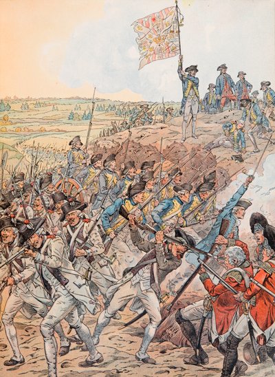 The French During the Battle of Yorktown in October 1781 During the War of Independence by pseudonym for Onfray de Breville Jacques Job
