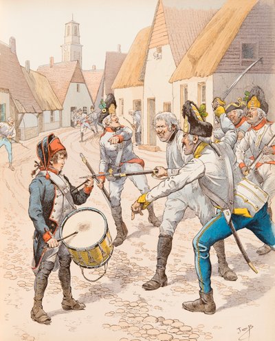 The small drum of Wattignies in 1793 (The Drum Stroh fell under the blows of the Austrians during the battle) by pseudonym for Onfray de Breville Jacques Job