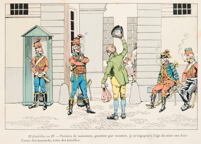 Young Man Engaged in the Hussars During the French Revolution by pseudonym for Onfray de Breville Jacques Job