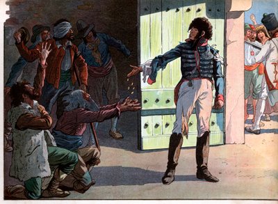 Joachim Murat, dechu king of Naples, prisoner in the fortress of the port of Pizzo distributed his money to captive bandits with him in 1815 by pseudonym for Onfray de Breville Jacques Job