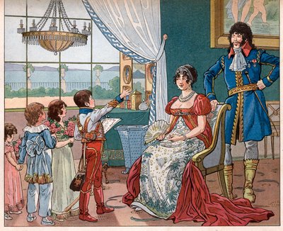 Joachim Murat (1767-1815) with His Wife Caroline Bonaparte (1782-1839) and Their Children (Achilles) by pseudonym for Onfray de Breville Jacques Job
