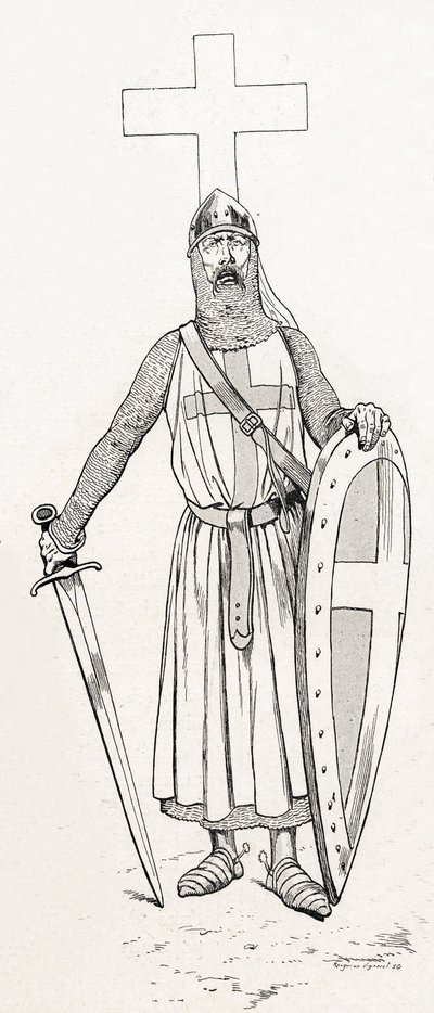 Knight of Louis IX in Crusade Costume by pseudonym for Onfray de Breville Jacques Job