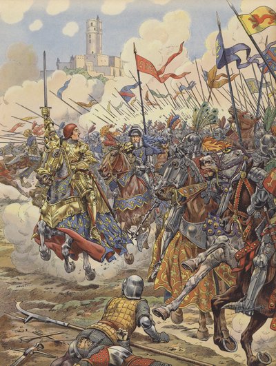 Louis XI of France Leading His Army into the Battle of Montlhery by pseudonym for Onfray de Breville Jacques Job
